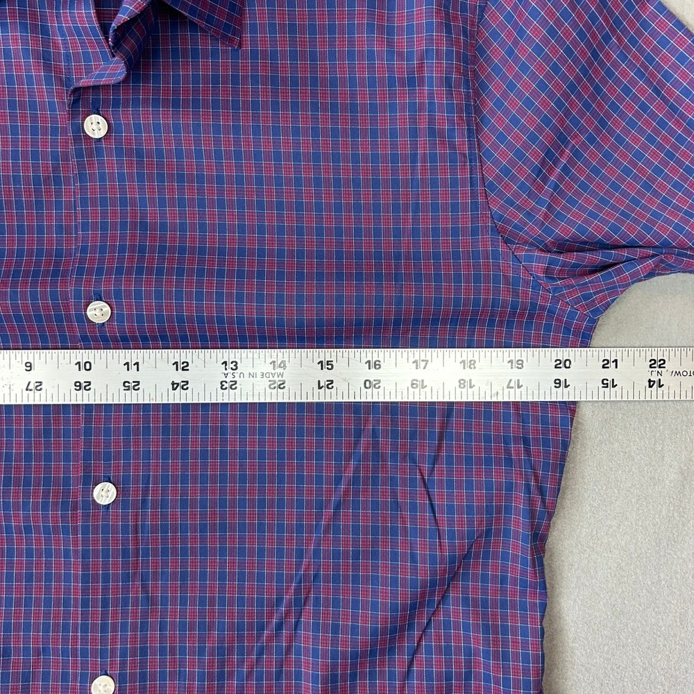 Bonobos Button Down Tailored Fit Plaid Mens M Long Blue Red - Picture 4 of 9